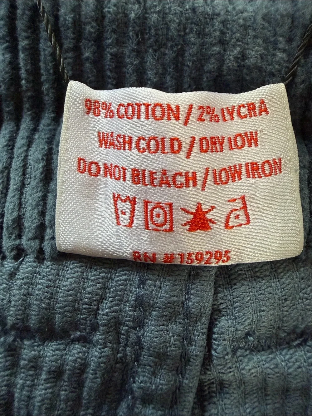 Hammies Original Blue Corduroy Bell Bottom Flare Pants 30 70s Retro